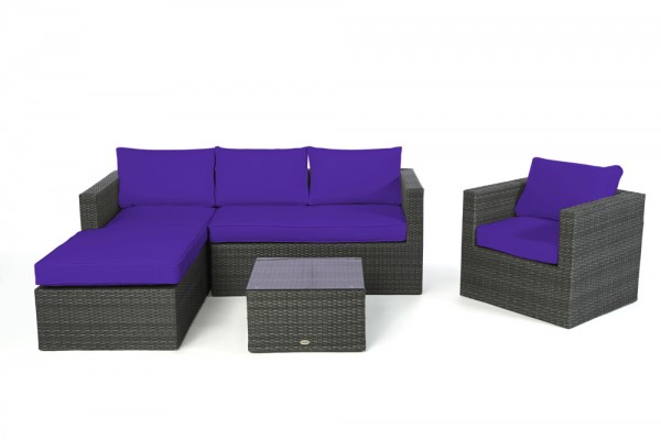 Brooklyn Rattan Lounge right - cushion cover set violet