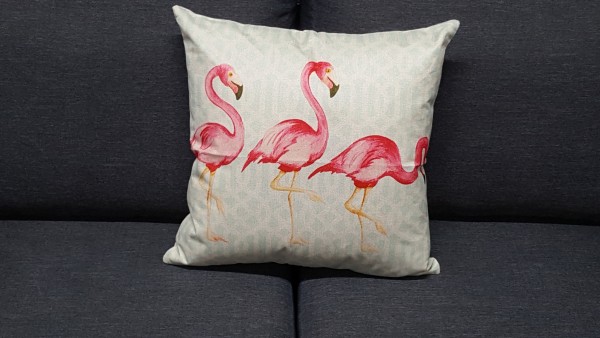 Coussin 3 flamant