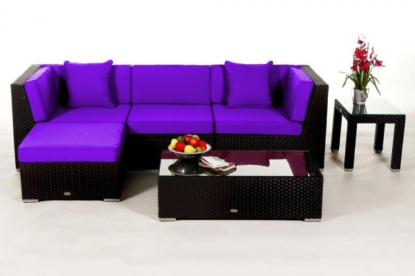 Alicia Lounge black - cushion cover set violet