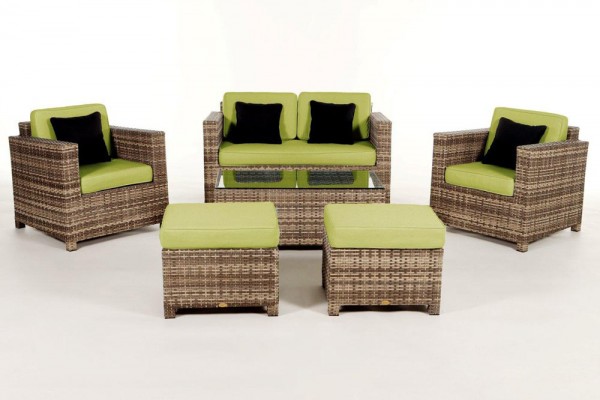 Luxury Deluxe Lounge natural Überzugset grün