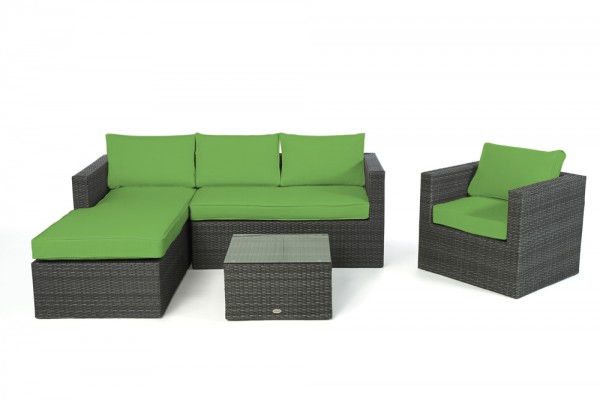 Brooklyn Rattan Lounge right - cushion cover set green