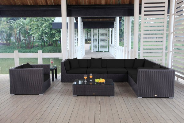 Tranquillo Rattan Lounge - cushion cover set black
