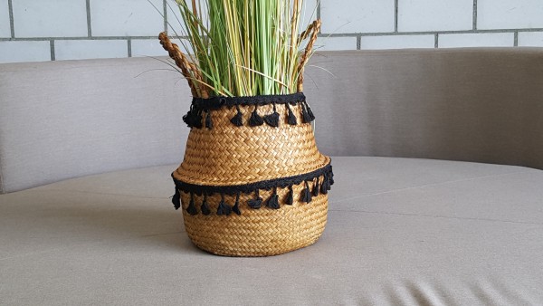 Decorative basket natural/black