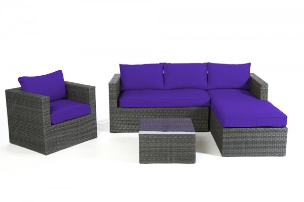 Brooklyn Rattan Lounge - cushion cover set violet