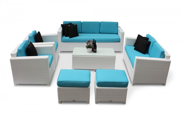 Westham Lounge Deluxe bianco - Set di federe turchese