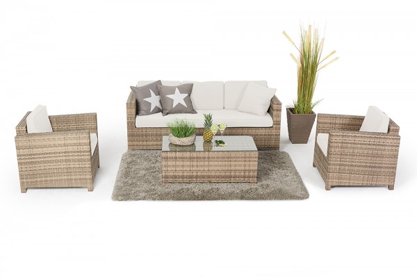 Luxury 3er Lounge natural - cushion cover set beige