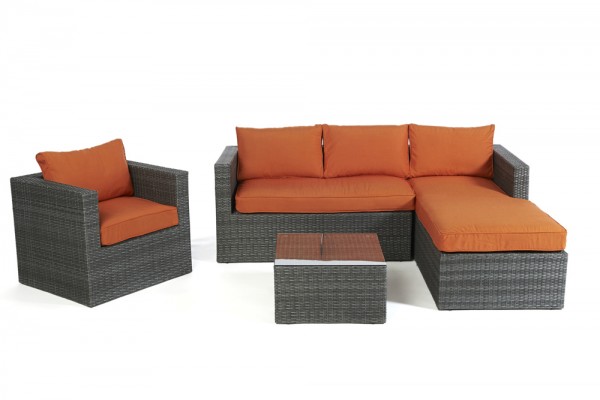 Brooklyn Rattan Lounge - cushion cover set orange