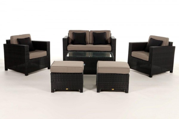 Luxury Deluxe Rattan Lounge Überzugsset sandbraun
