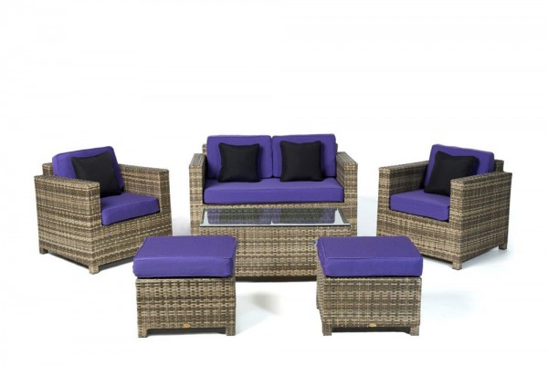 Luxury Deluxe Lounge natural Überzugset violett