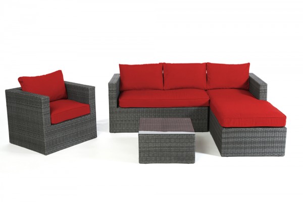 Brooklyn Rattan Lounge - cushion cover set red