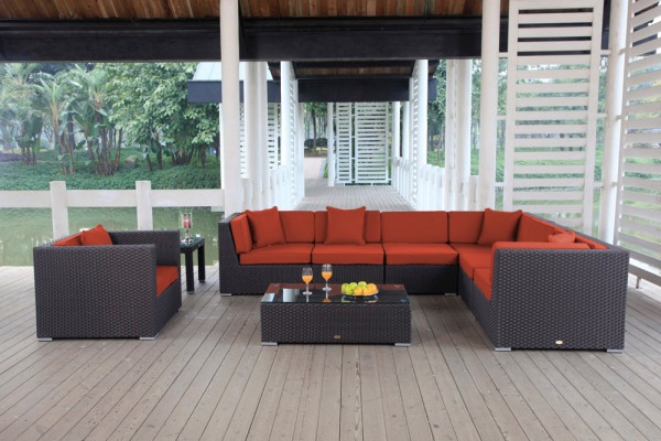 Tranquillo Rattan Lounge - cushion cover set orange