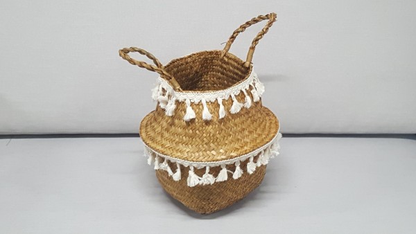 Decorative basket natural/white