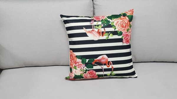 Decorative pillow rose flamingo