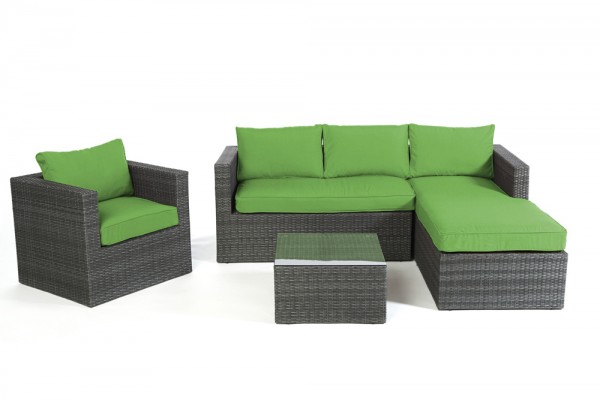 Brooklyn Rattan Lounge - cushion cover set green