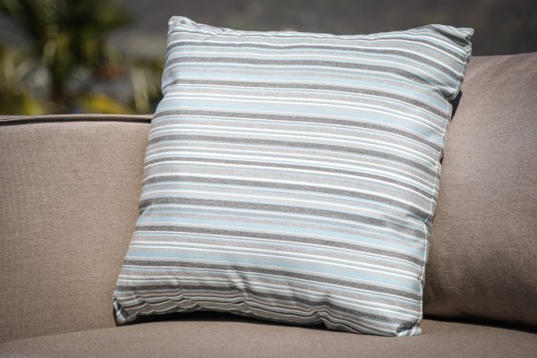 Outdoor decorative pillow blue stripes
