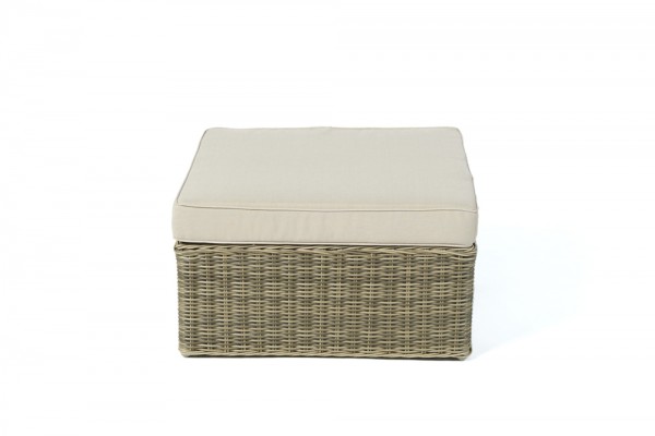 Broadway natural round - Foot stool with cushion