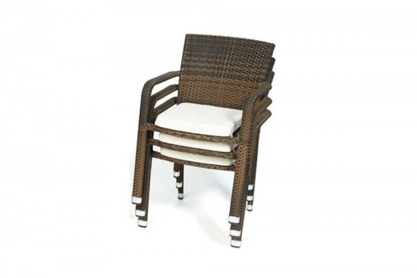Orlando Rattan chair mix brown - Cushion cover beige
