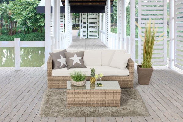 Luxury Sofa natural - cushion cover set white