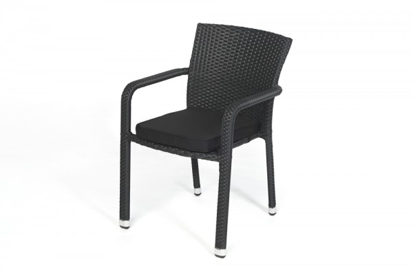 Orlando Rattan chaise - Housses de coussin noir