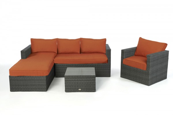 Brooklyn Rattan Lounge right - cushion cover set orange