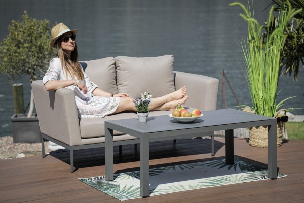 Galaxy 2er Sofa sandbraun mit Coffee Table