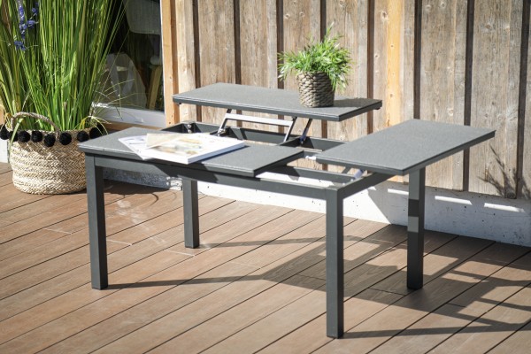 Moon lounge table with functional frame, grey