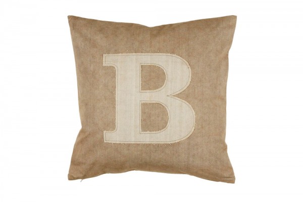 Coussin décoratifs Letter B sable brun Special