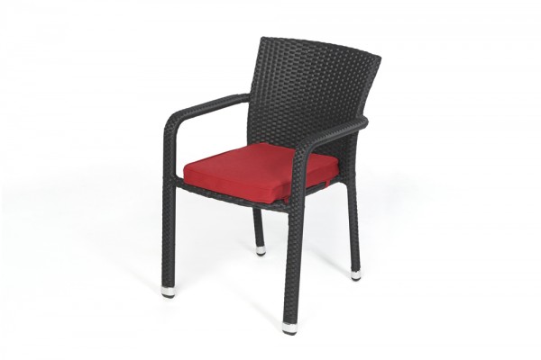 Orlando Rattan chaise - Housses de coussin rouge
